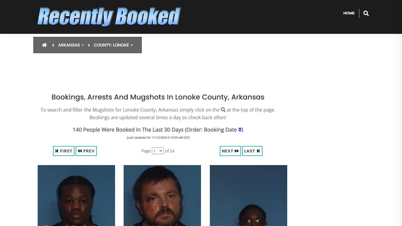 Bookings, Arrests and Mugshots in Lonoke County, Arkansas - Recently Booked