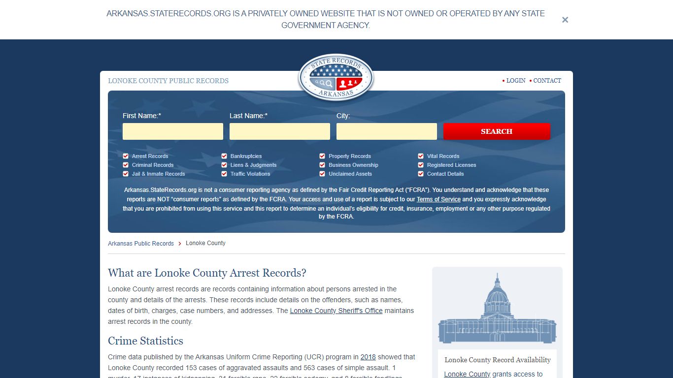 Lonoke County Arrest, Court, and Public Records | StateRecords.org